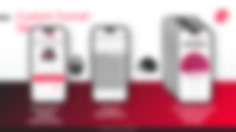 B2B campaign architecture slide, client details blurred